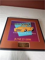 15x15" Greenwood Car Show Award 1998