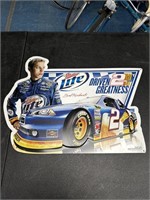 Miller lite Brad Keselowski tin sign one sided.