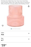 Pink GLass Vase (Open Box)
