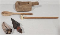 Collection of Primitive Style Carved Wood Tools