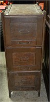 Vintage wood 3 drawer file cabinet