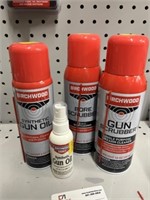 4 BOTTLES OF GUN CLEANER/LUBRICANT