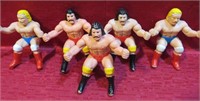 Retro Lot 5 WWF Thumb Wrestlers Hulk Hogan MORE