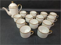 Set of 13 Fitz & Floyd Palais Tea Cups & Tea Pot