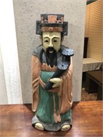 Wood carved Asian Immortal 20.5”