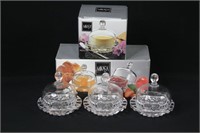 3pcs Lidded Butter Dishes