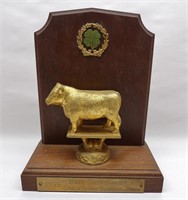 1955 LaSalle County 4H Beef Trophy: 8" Tall