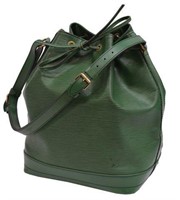 LOUIS VUITTON 'NOE' GREEN EPI LEATHER SHOUDLER BAG