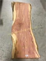 Fresh cut rough sawn cedar slab