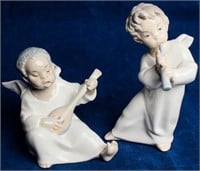 2 Lladro Musical Angel Figurines 4537 & 4540