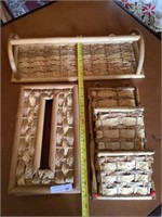 3 pc, wicker bathroom set