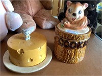 9 1/2 inch cookie jar and mouse cheese dish