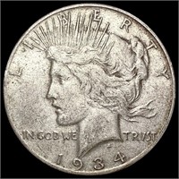 1934-S Silver Peace Dollar NEARLY UNCIRCULATED