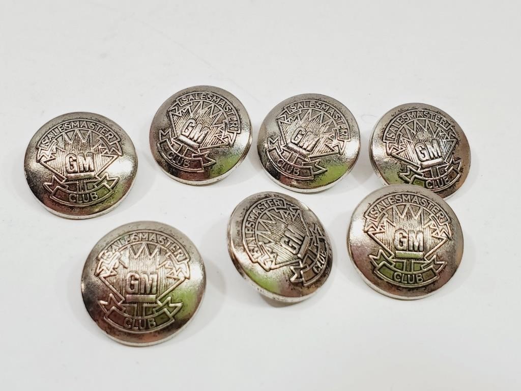 Vintage Metal Buttons GM Salesmaster Club