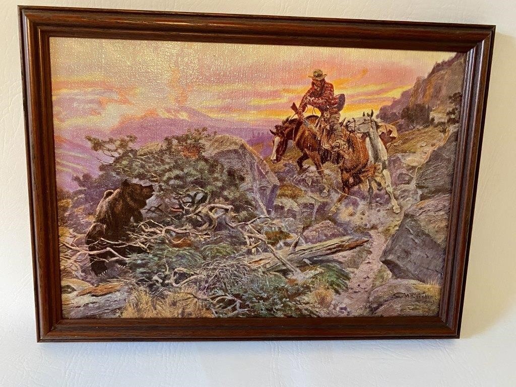 Famous CM Russell Framed Art - Signed