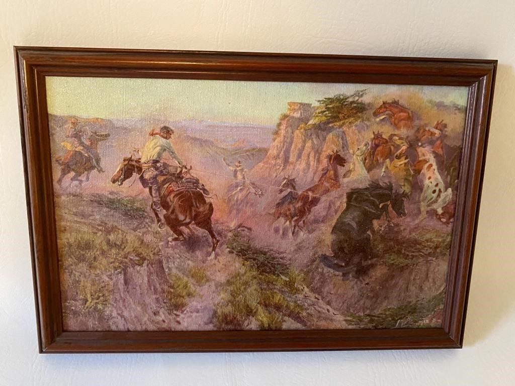 Famous CM Russell Framed Painting - Signed