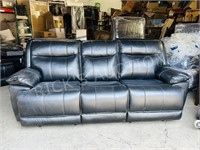 leather 3 seat sofa w/ electric side recliners