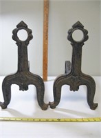 Antique Fireplace Andirons Very Heavy