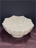 Lenox scalloped dish silver edge bowl