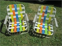 two lawn chairs
