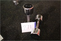Set of (2) Silver 15LBS Dumbbells