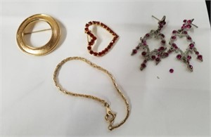 Group of vintage jewelry one is stamped trifari
