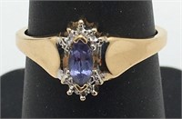 10k Gold Ring With Purple Stone