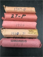 1919, 1920, 1926, 1927 Wheat Pennies