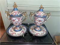 20th C. Esco Japan Old Paris Porcelain-Style Urns