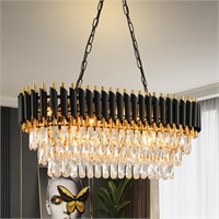 Modern Crystal Chandeliers for Dining Room Black