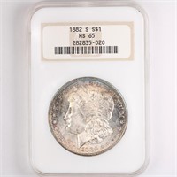 1882-S Morgan Dollar NGC MS65 Fatty