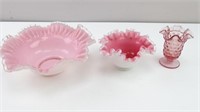 Vintage Pink Ruffled Edge Bowls