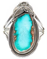Arnold Maloney Navajo Sterling Turquoise Cuff