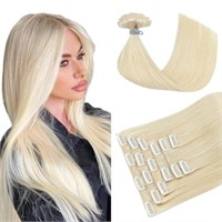 HUAYI Platinum Blonde Clip In Human Hair Extension