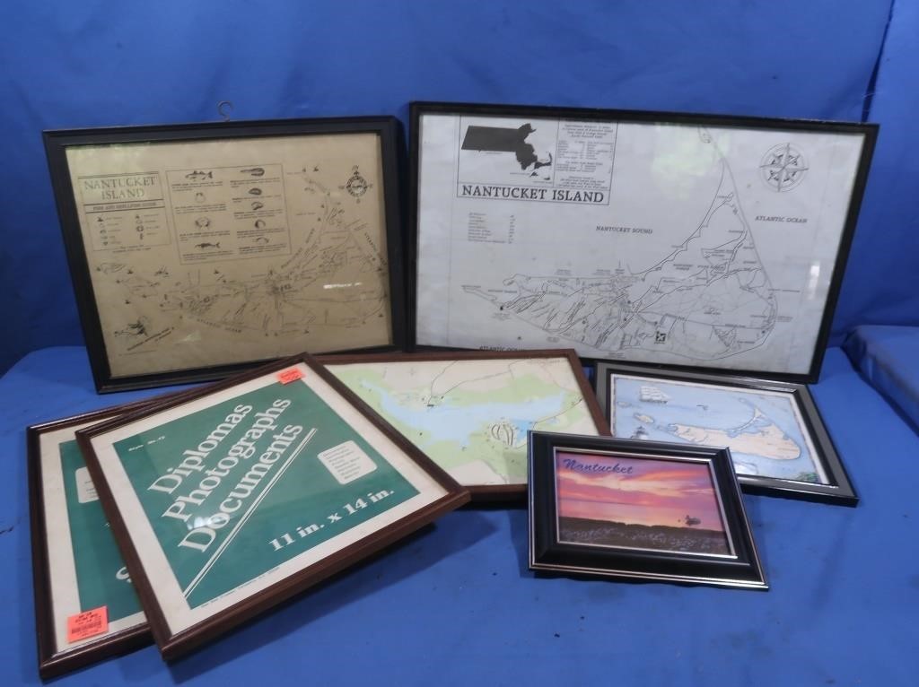 Framed Maps of Nantucket Island, Frames