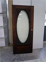 Victorian wooden door ovel beveled glass, fancy