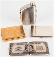 4 Vintage Cigarette/Card Cases, Elgin American +
