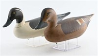 Pair of David Walker 1998 carved Pintail Decoys