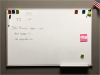 Dry erase board with items
