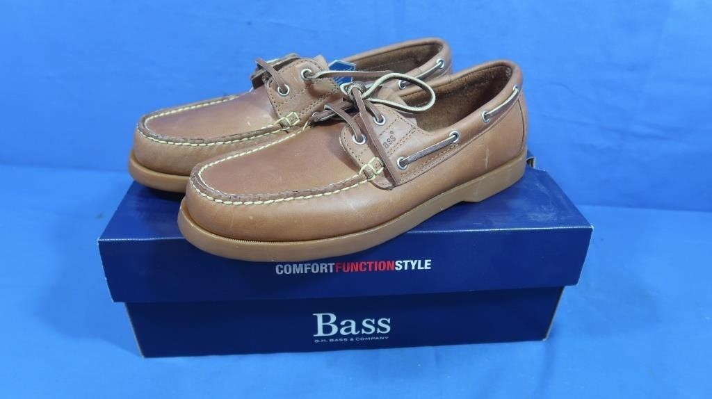 Mens Caramel Leather Seafarer Bass Shoes-sz 8M