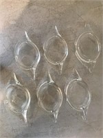 Lot of 6 Clear Glass Deviled Crab Bakers