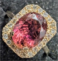 $2705 10K  Pink Tourmaline(2.2ct) Diamond(0.22ct)