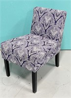Blue & White Fabric Accent Chair