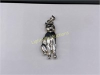 STERLING SILVER FIGURAL CAT PENDANT