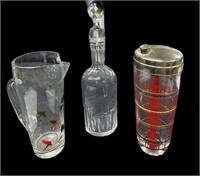 (3) Pc : Decanter, Drink Shaker & Pitcher