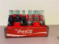 Vintage Coca Cola Tray & Glass Coke Bottles