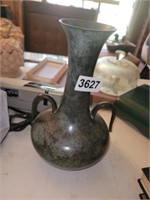 VINTAGE DOUBLE HANDLE METAL VASE, MADE IN INDIA