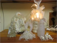 White Christmas Items - Santa - Feather Light  -