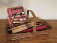 1984 Longaberger Holly Christmas Basket, Cook Book