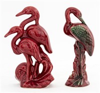 Ceramic Flamingo Figurines, 2